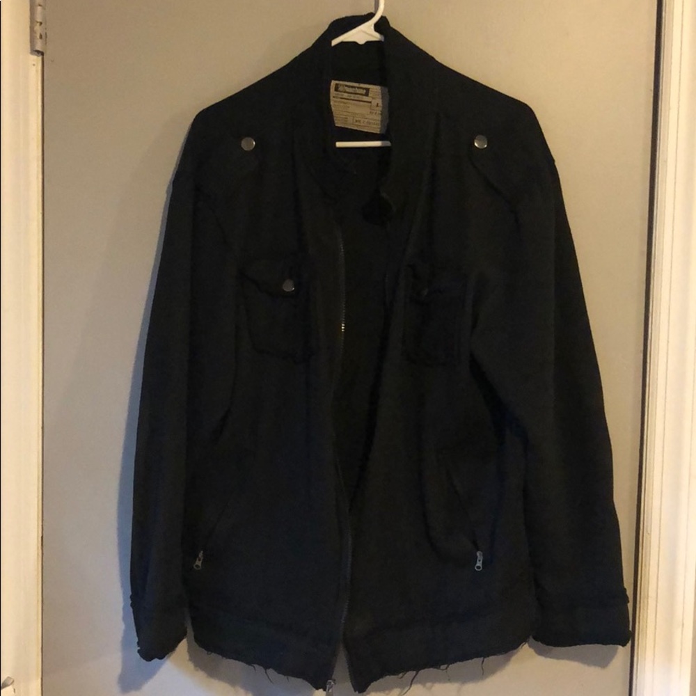 Black Zip up Sweater Jacket